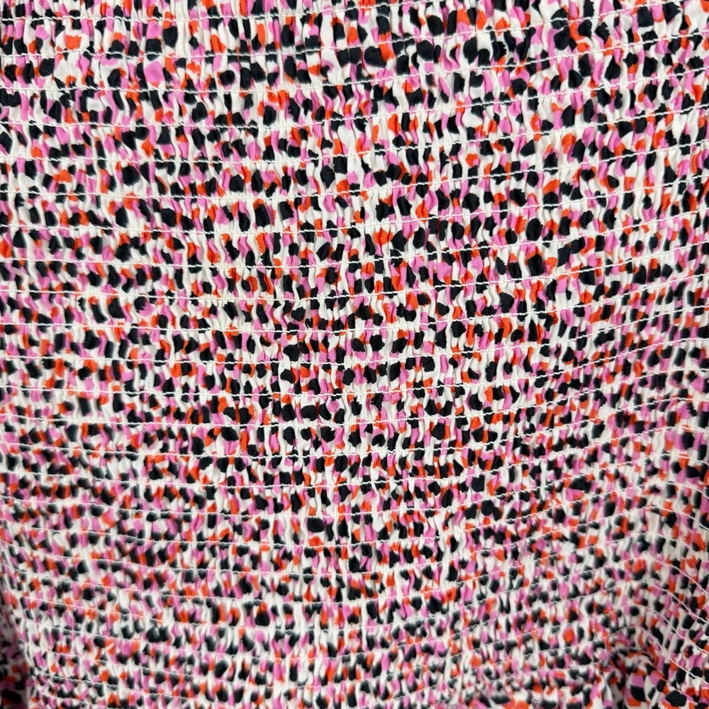 ELOQUII Elements Size 16 Puff Sleeve Smocked Bodice Dress Fit and Flare Pink - Picture 8 of 11